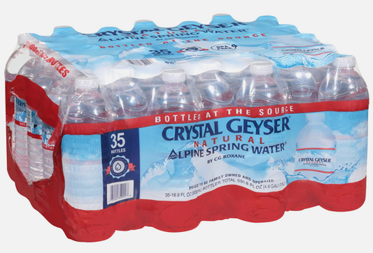 Crystal Geyser Purified Spring Bottled Drinking Water, 16.9 oz, 35 Pack Bottles