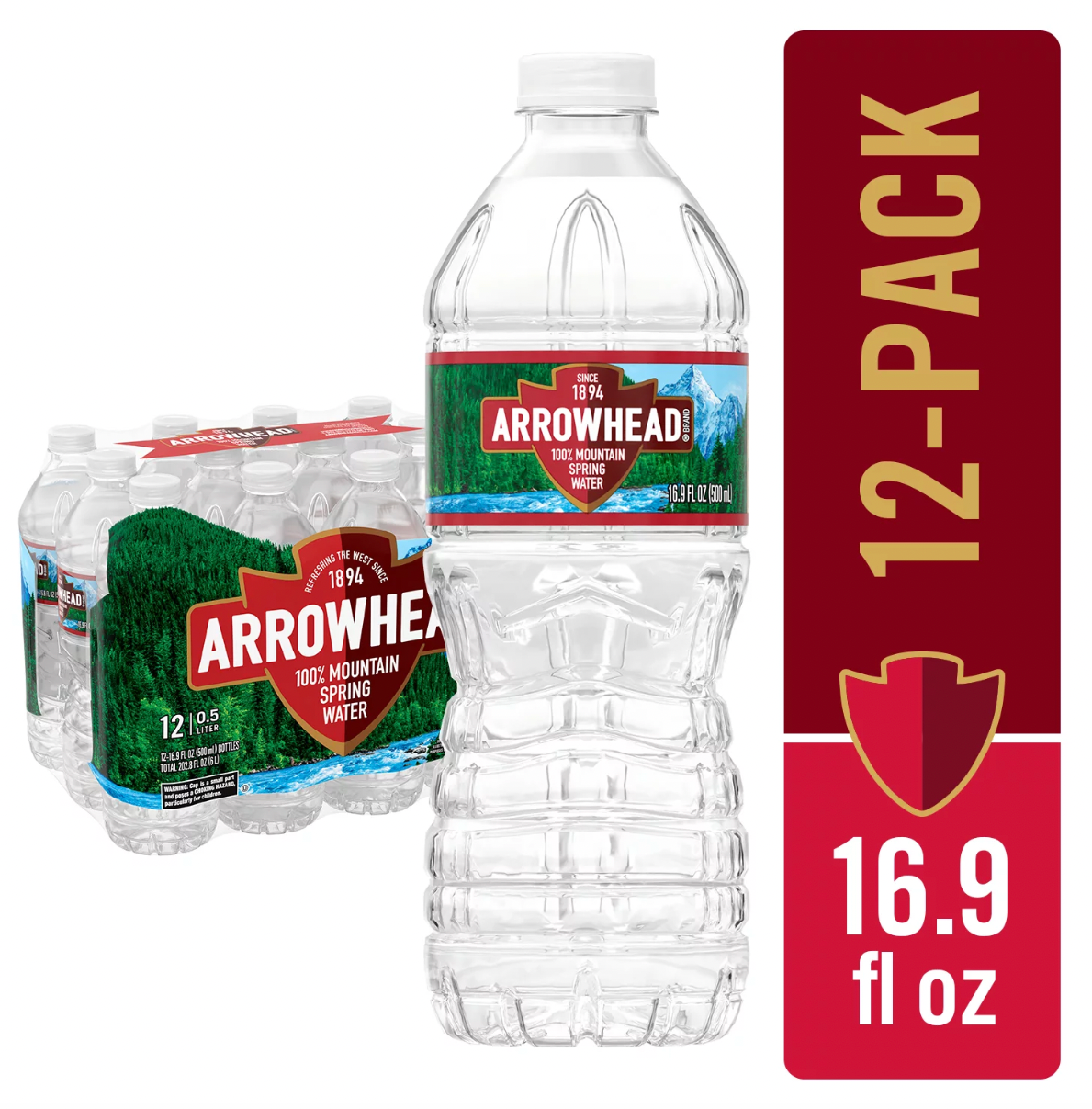 Arrowhead 100% Mountain Spring Water 12 Count Pack / 16.9 FL. OZ.