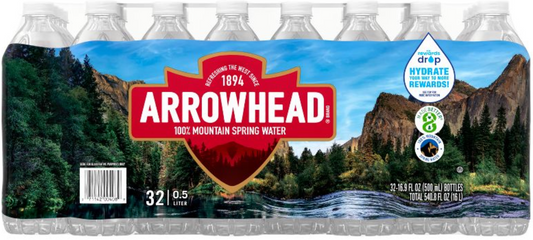 Arrowhead 100% Mountain Spring Water 32 Count Pack / 16.9 FL. OZ.