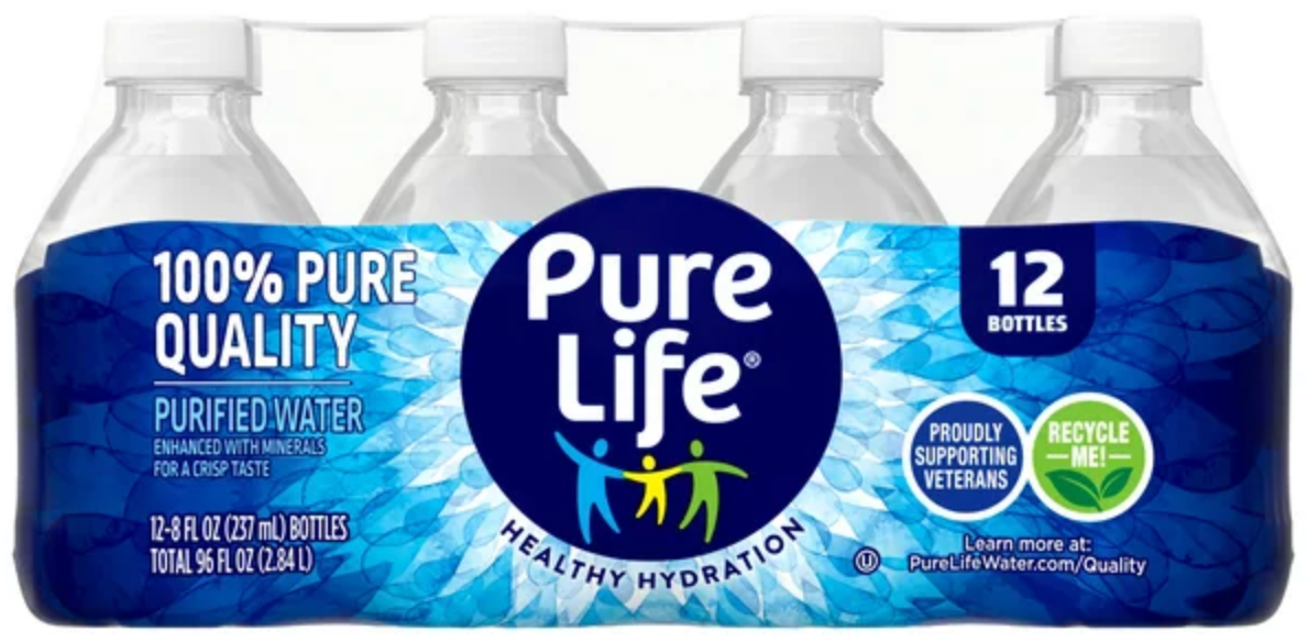 Pure Life Purified Water, 12 Count Pack, 8 Fl Oz
