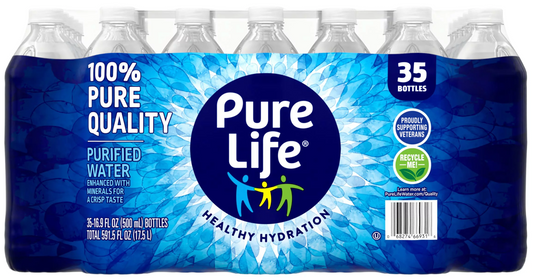 Pure Life Purified Water, 35 Count Pack, 16.9 Fl Oz